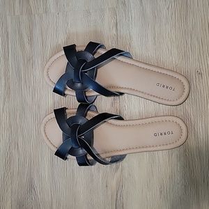 Torrid black slip on sandals